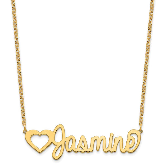Sterling Silver Gold plated Large Customized Name Plate Necklace