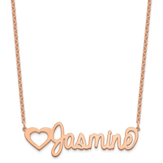 Sterling Silver Rose Gold plated Large Customized Name Plate Necklace