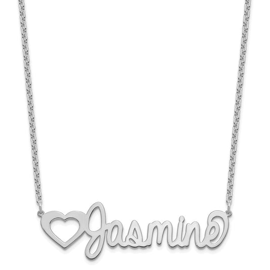 Sterling Silver Rhodium plated Large Customized Name Plate Necklace