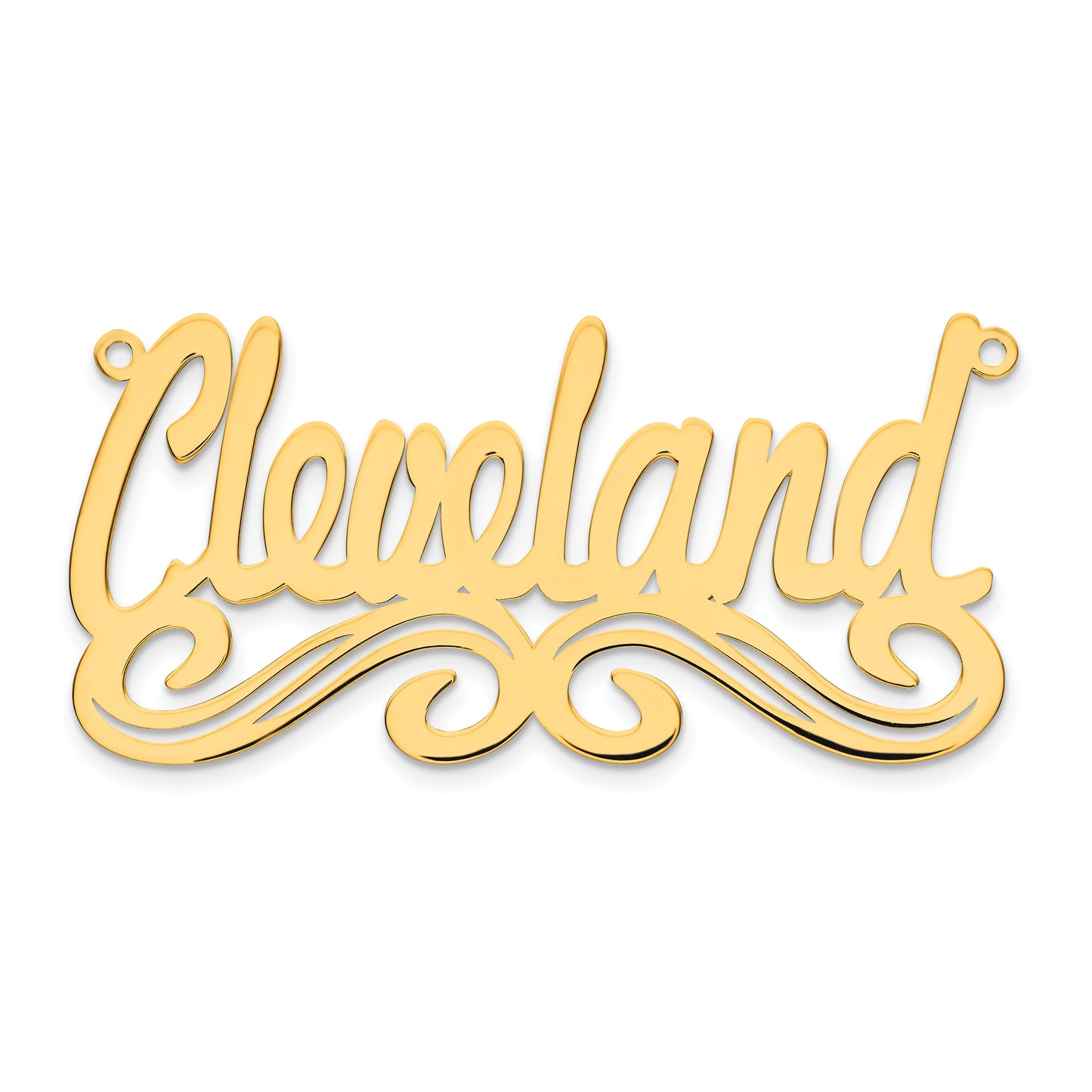 14K Yellow Gold Polished Name Plate