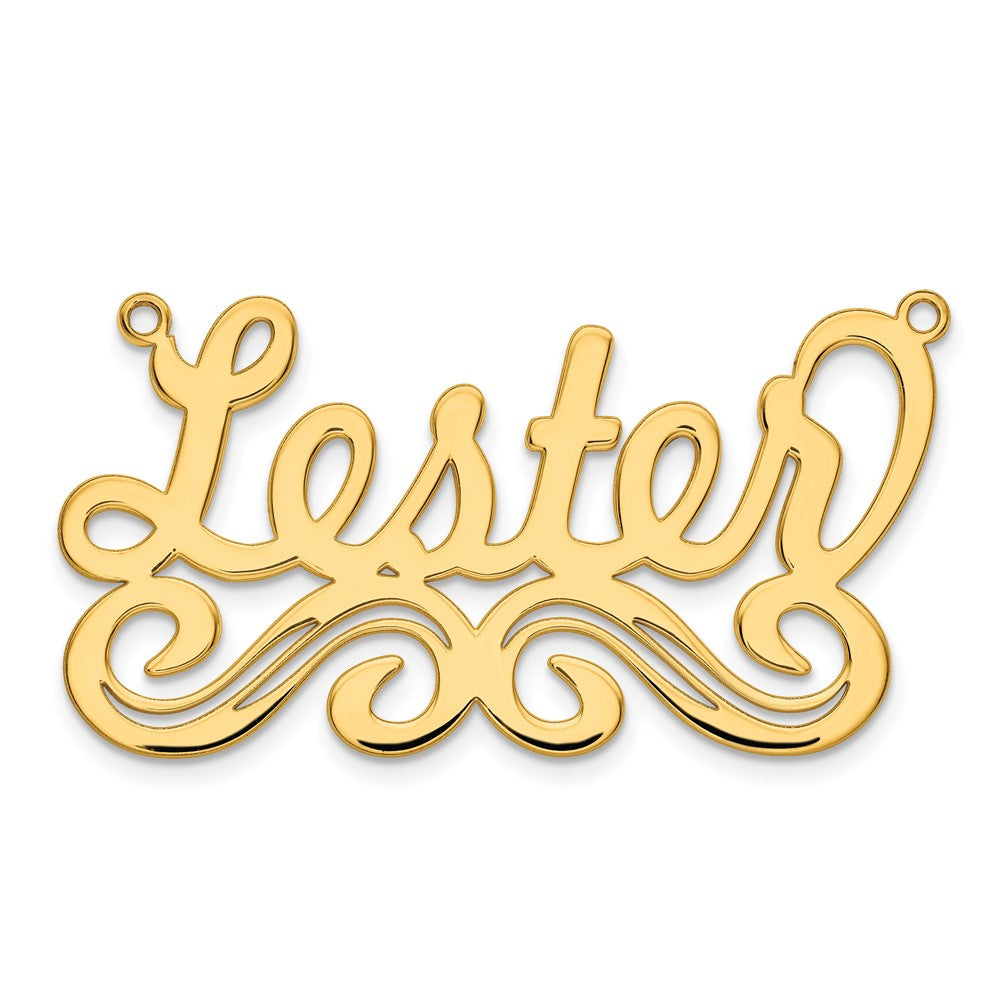 Sterling Silver Gold plated Polished Name Plate
