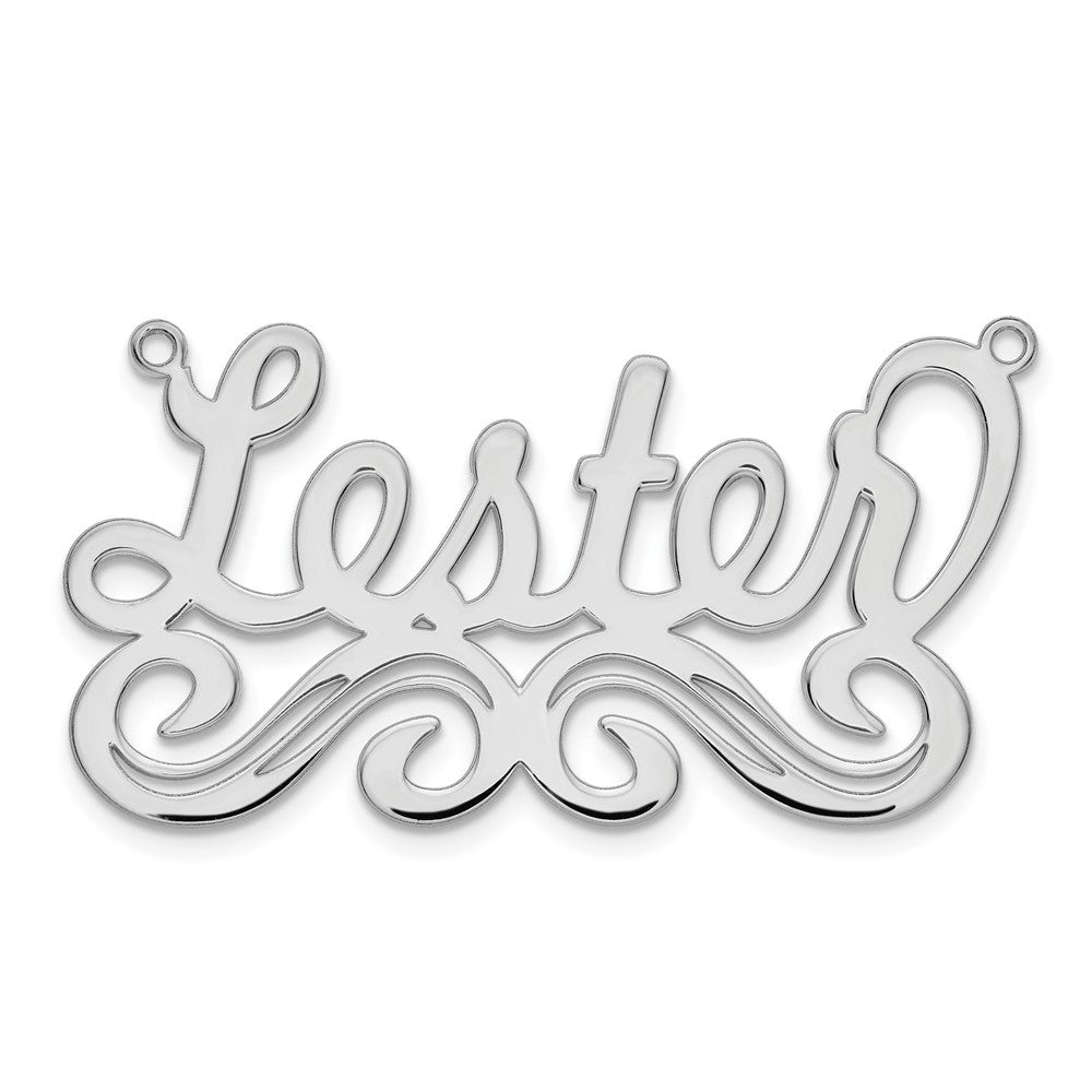 Sterling Silver Rhodium plated Polished Name Plate