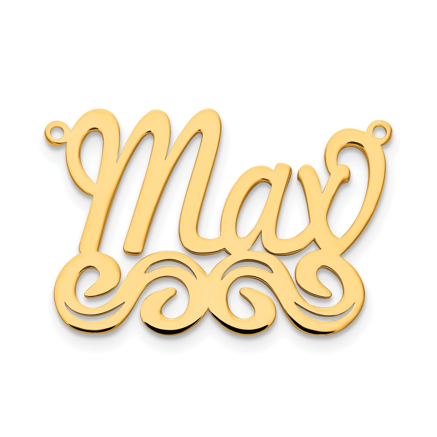 Sterling Silver Gold plated Polished Name Plate