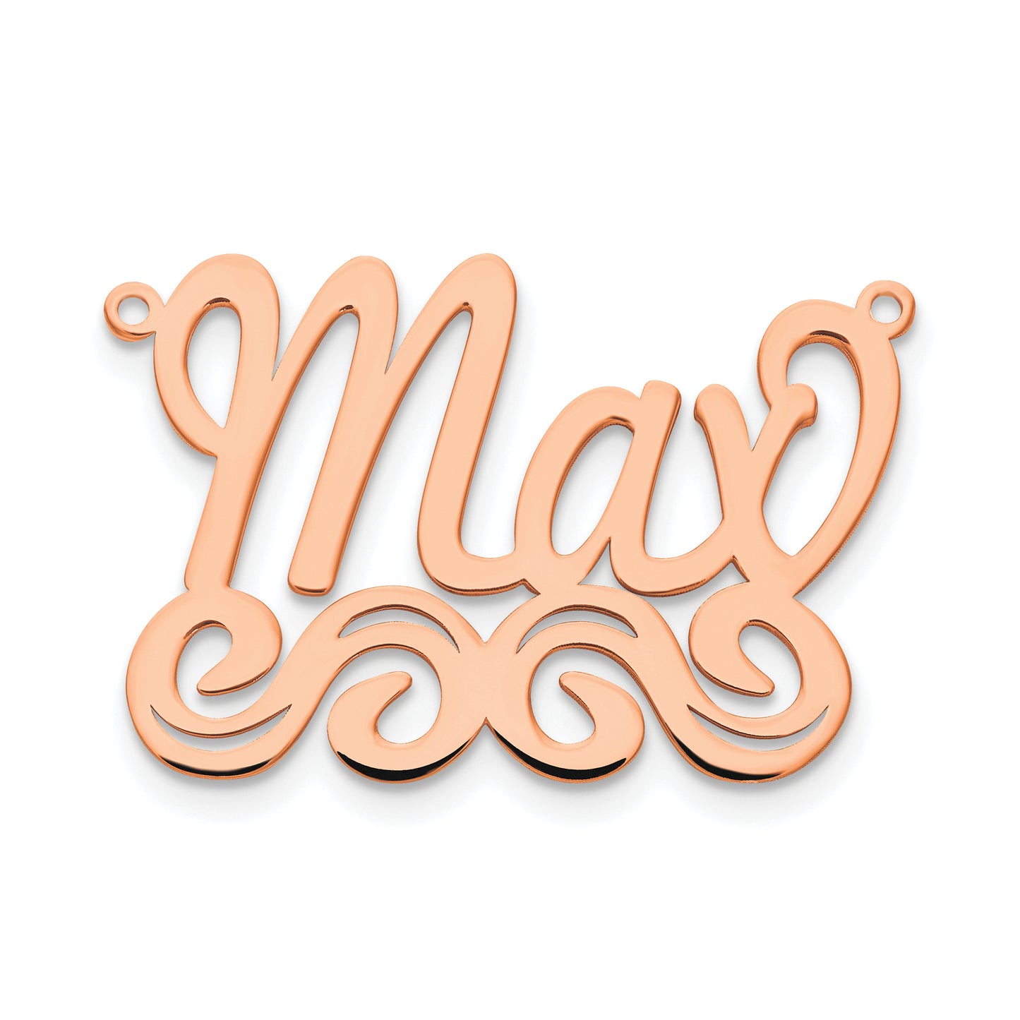 Sterling Silver Rose Gold plated Polished Name Plate