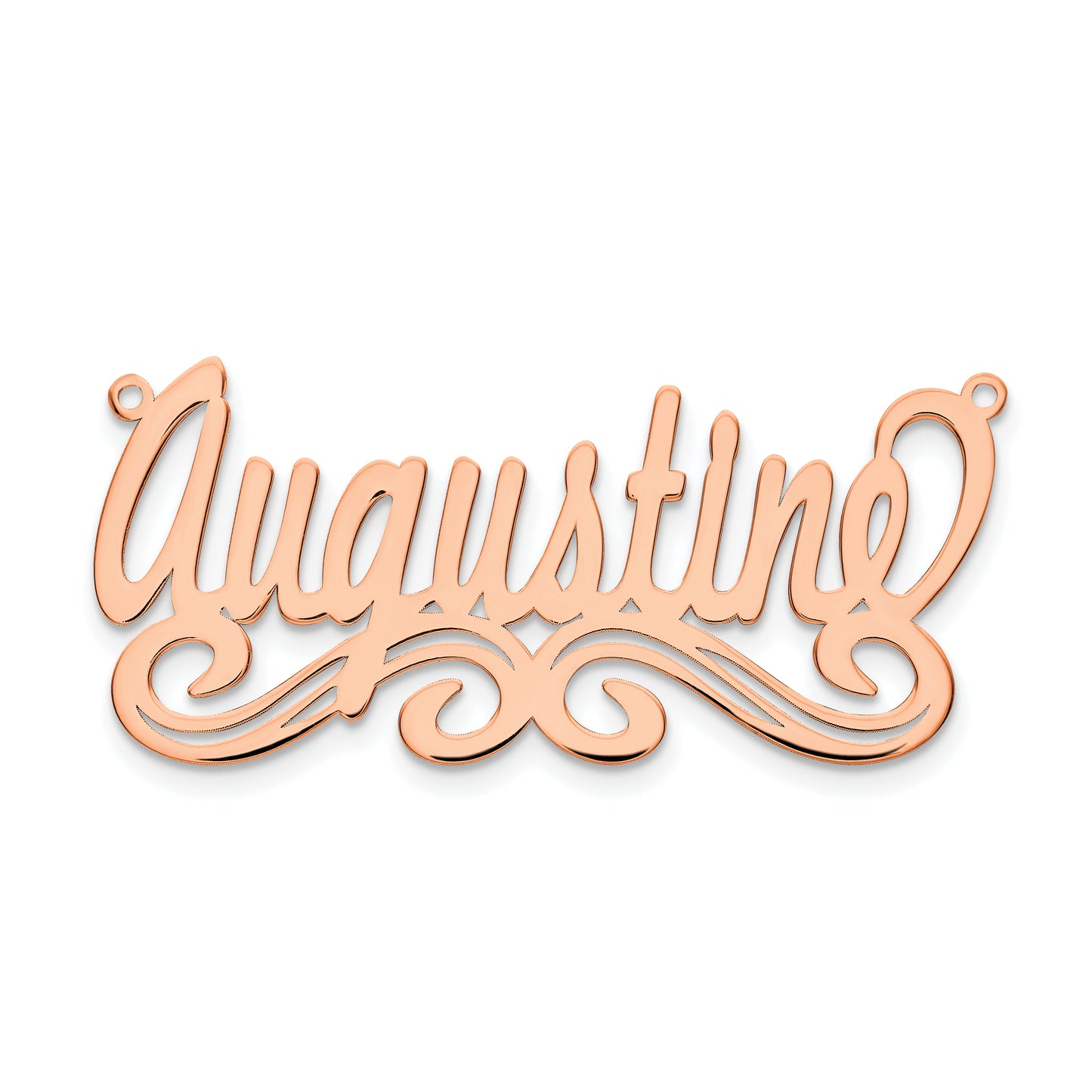 Sterling Silver Rose Gold plated Polished Name Plate