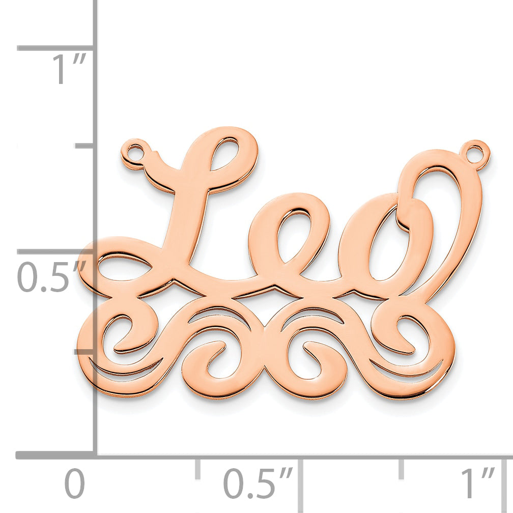 Sterling Silver Rose Gold plated Polished Name Plate