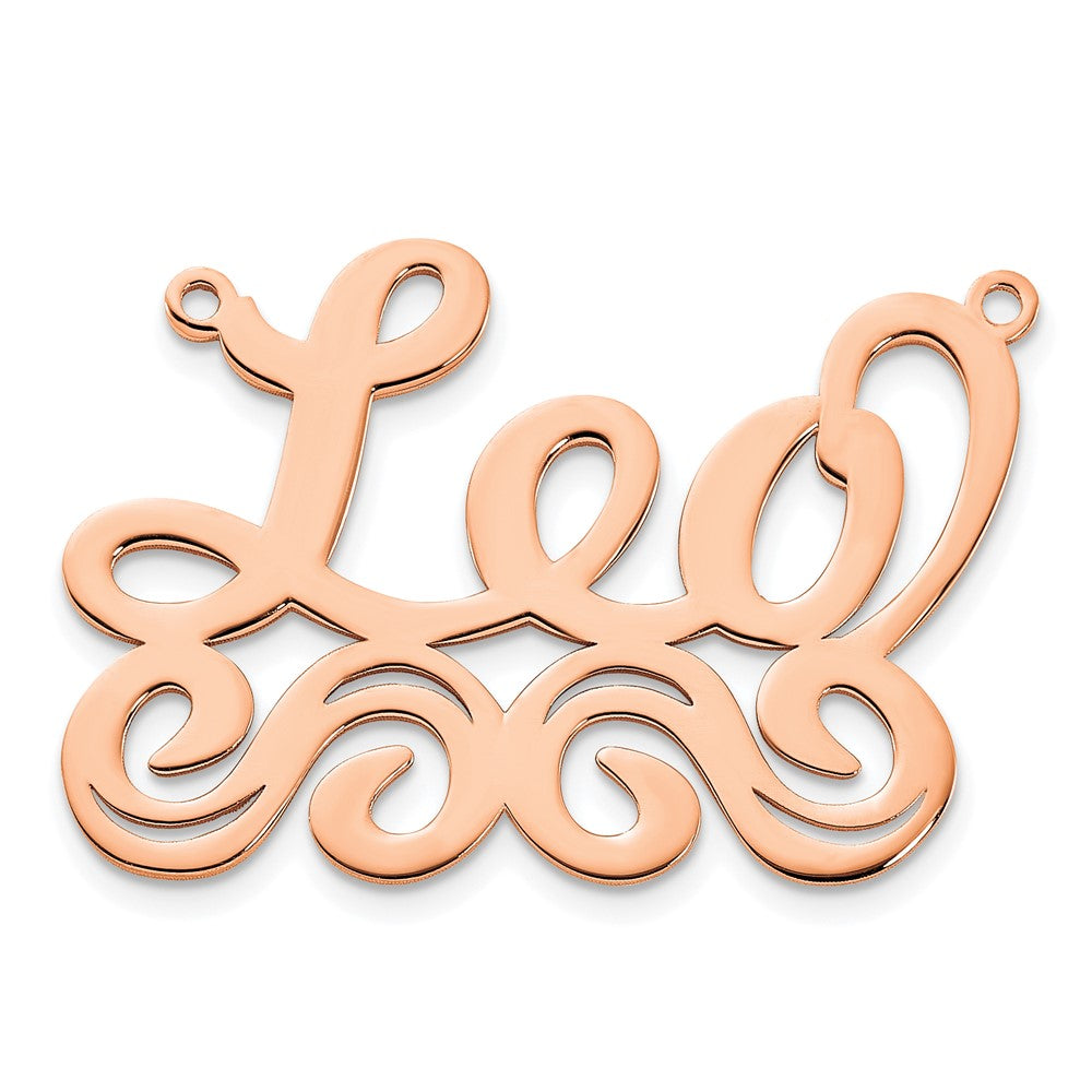 Sterling Silver Rose Gold plated Polished Name Plate