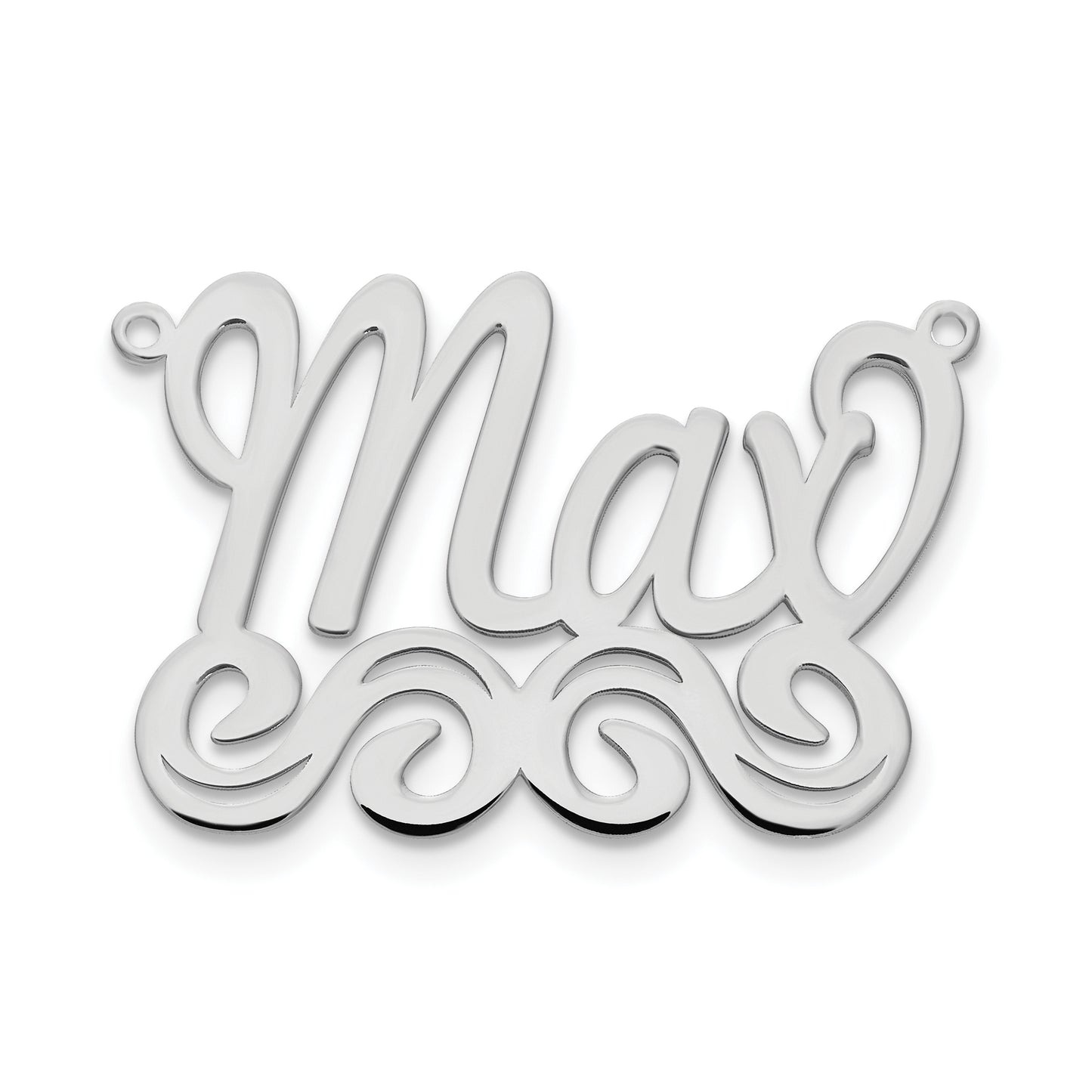 10K White Gold Polished Name Plate