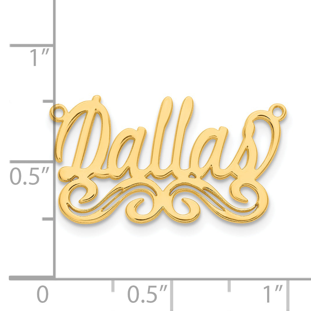 14K Yellow Gold Polished Name Plate