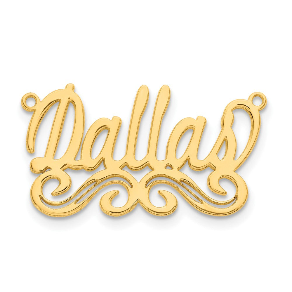 14K Yellow Gold Polished Name Plate