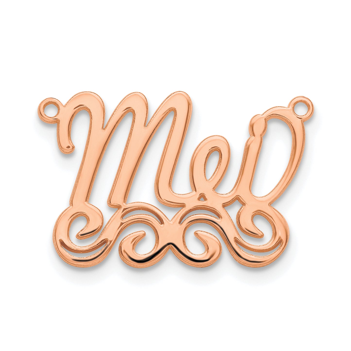 14K Rose Gold Polished Name Plate
