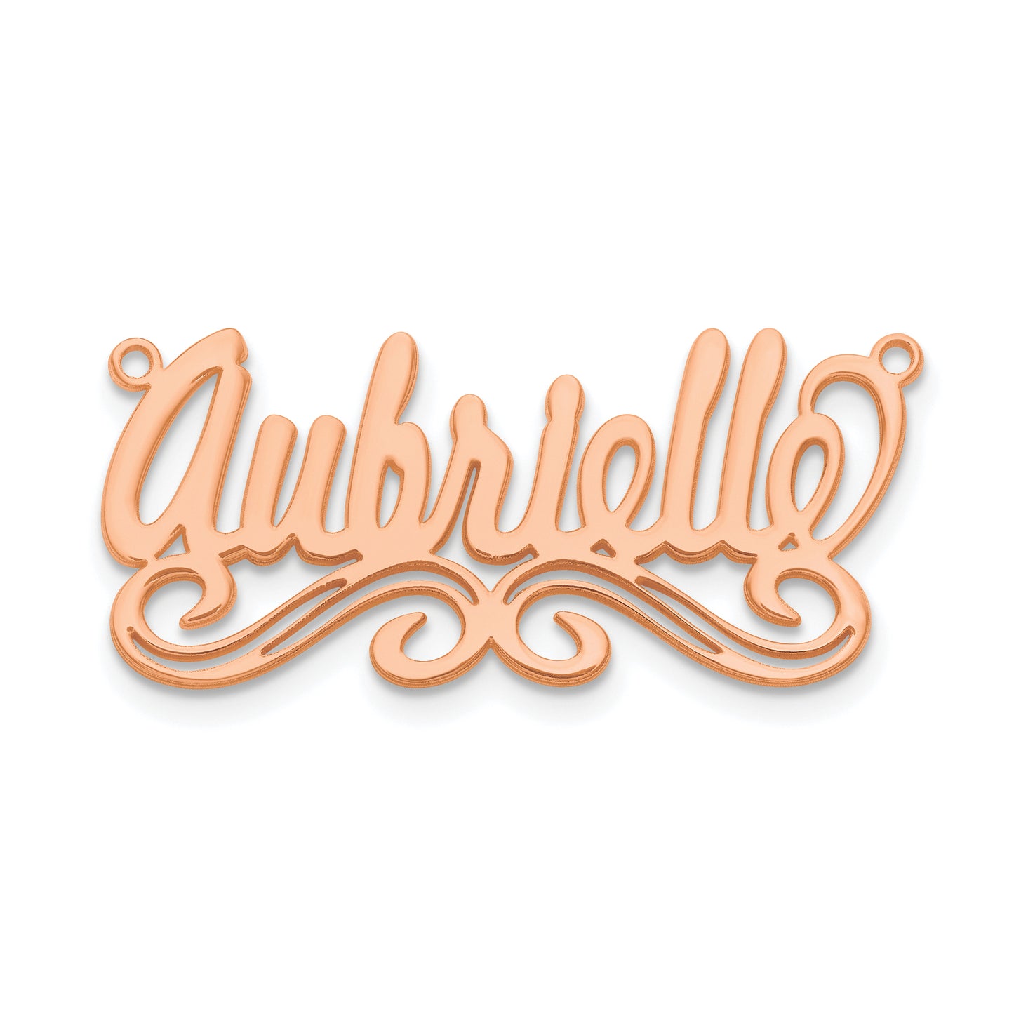 Sterling Silver Rose Gold plated Polished Name Plate