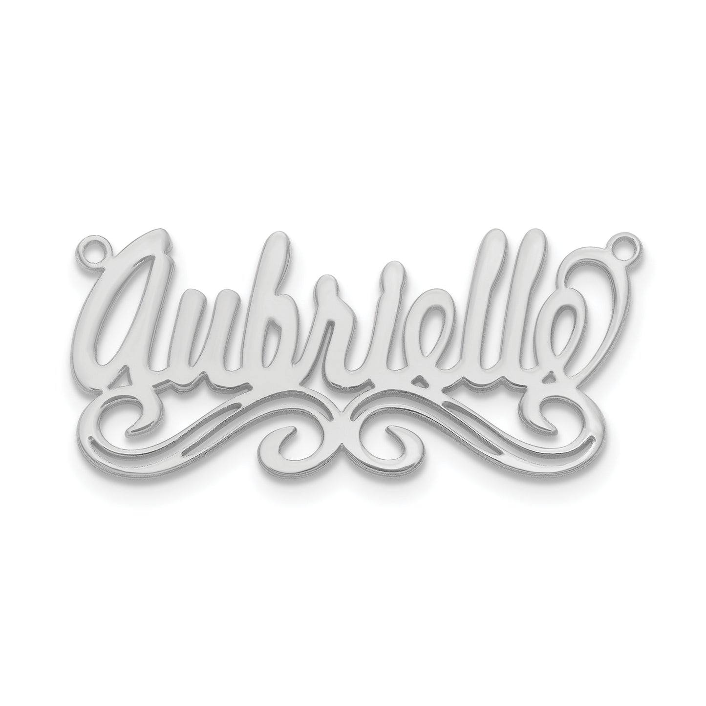 Sterling Silver Rhodium plated Polished Name Plate
