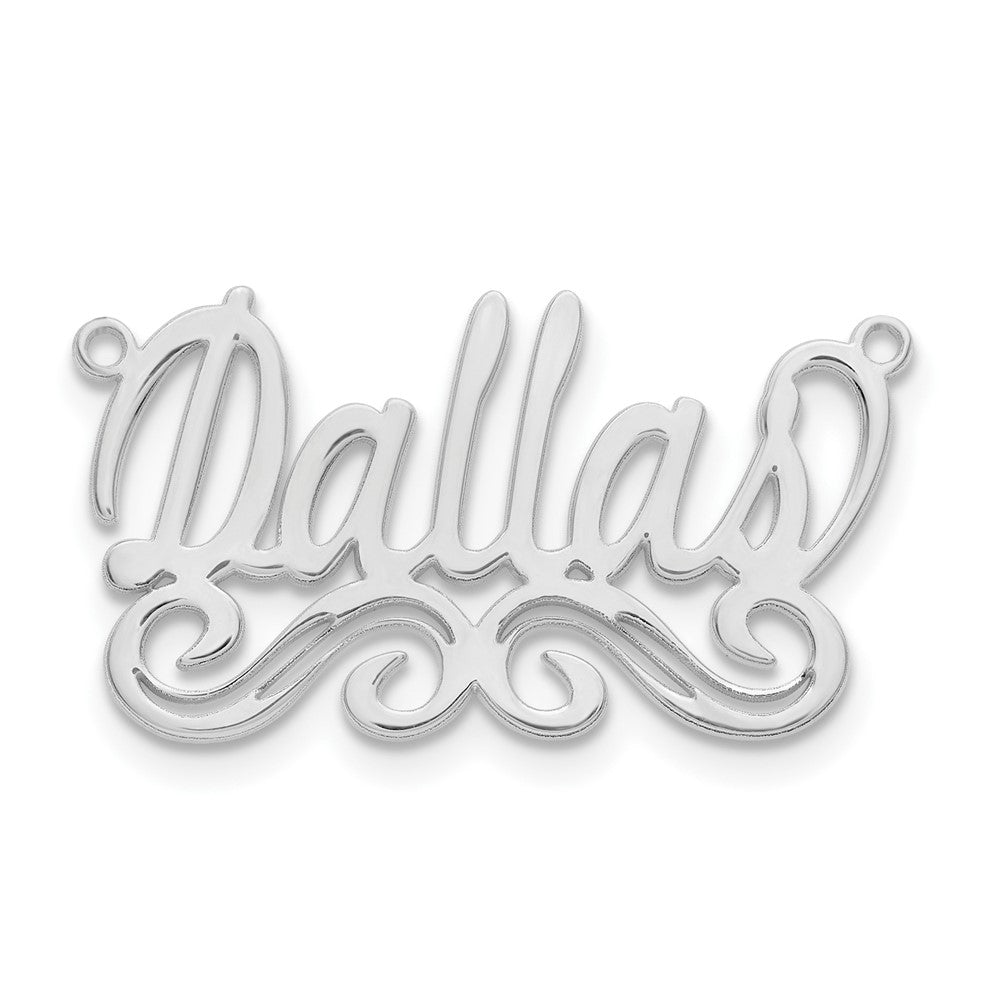 Sterling Silver Rhodium plated Polished Name Plate