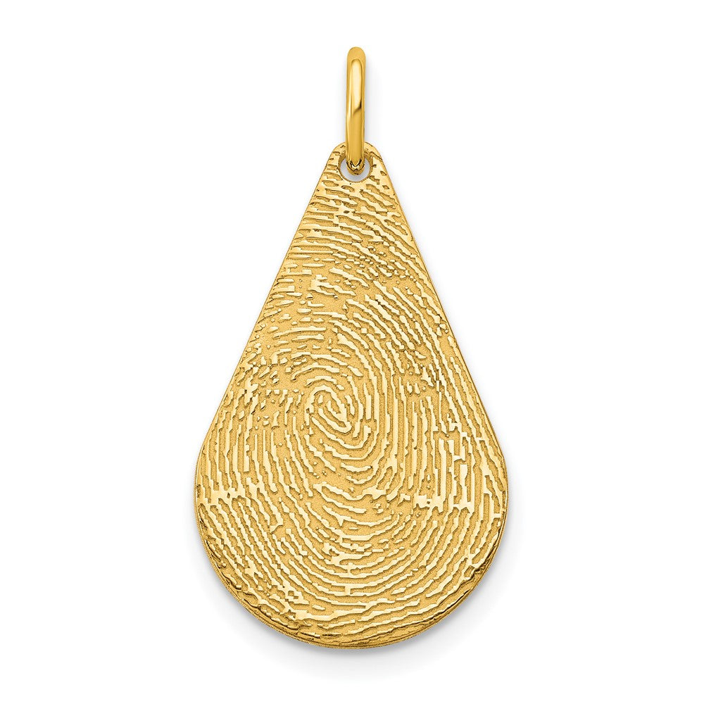 Sterling Silver Gold plated Tear Drop Fingerprint Charm