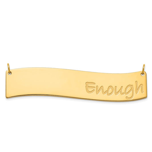 14K Yellow Gold Large Polished Curved Bar Necklace