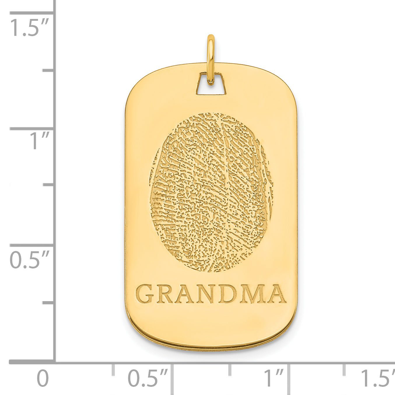 Sterling Silver Gold plated Dog Tag Fingerprint Charm