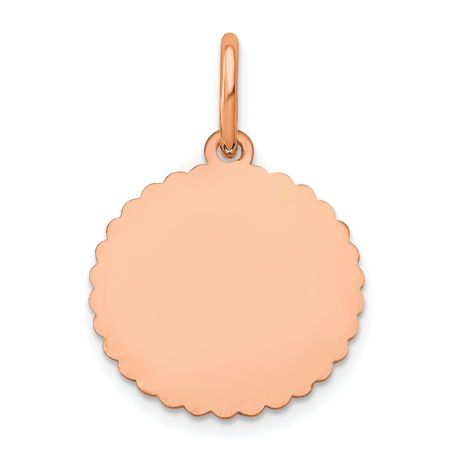 Sterling Silver Rose Gold plated Scalloped Round Disc with Name charm