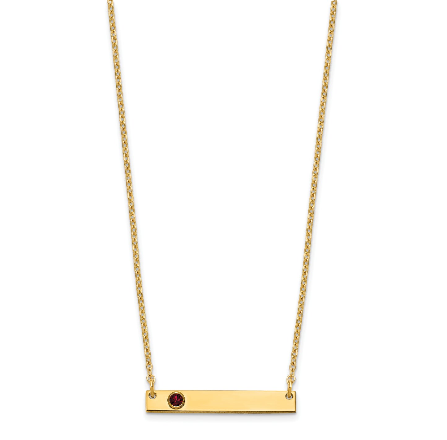 Sterling Silver Gold plated 1 Birthstone Small Bar Necklace