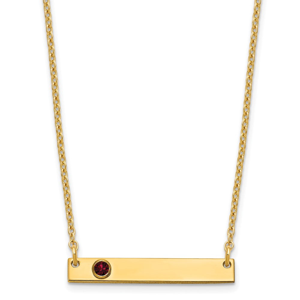 Sterling Silver Gold plated 1 Birthstone Small Bar Necklace