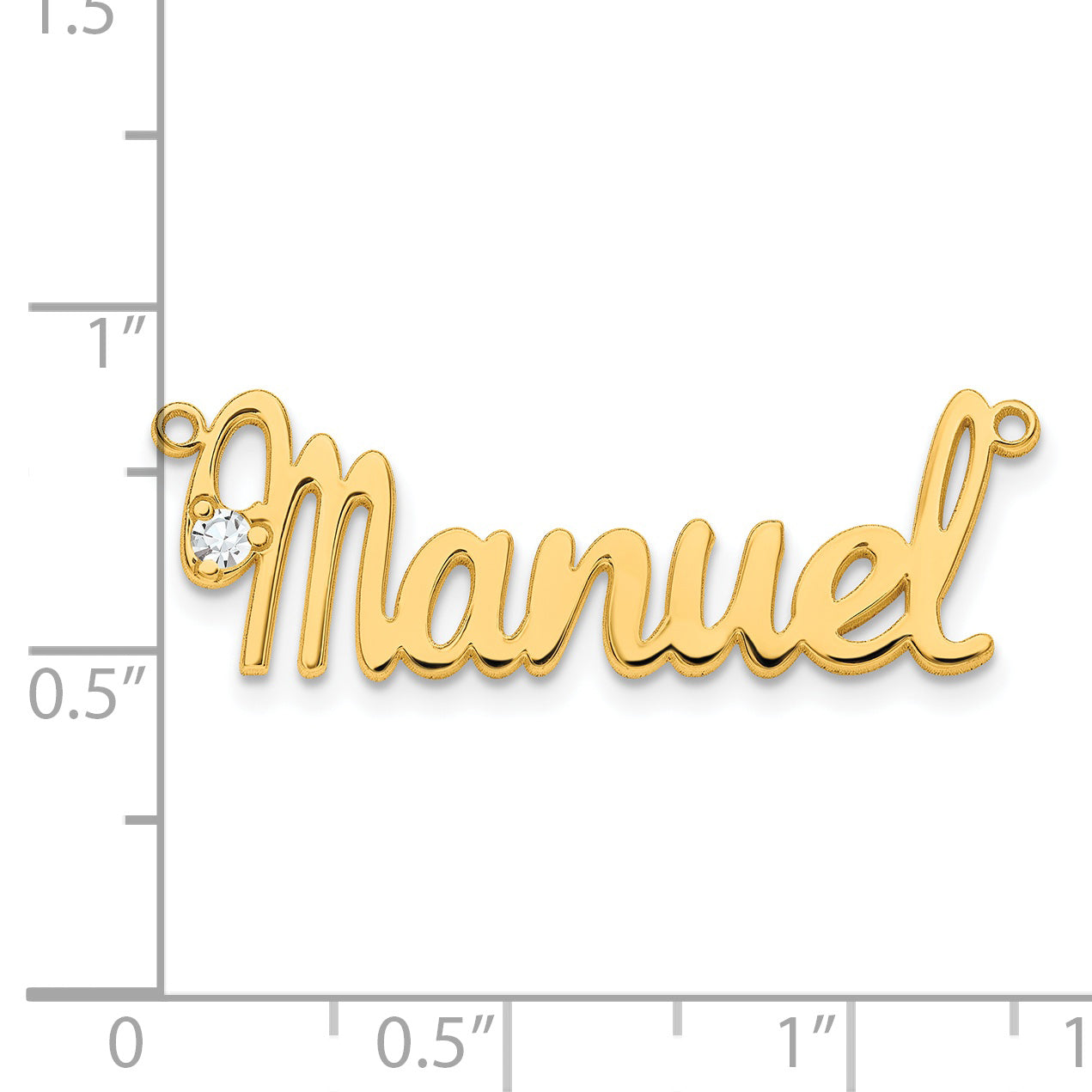 14K Yellow Gold Polished Birthstone Name Plate