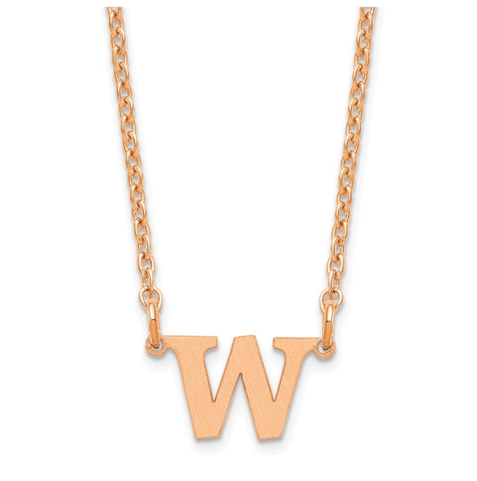 14K Yellow Or White Or Rose Gold Or Sterling Silver Gold Plated Satin Initial Necklace
