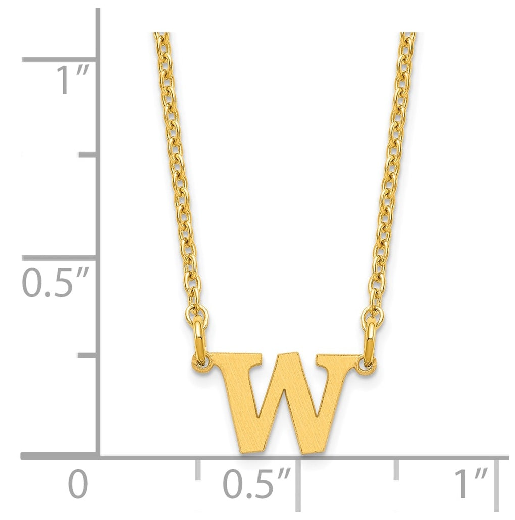 14K Yellow Or White Or Rose Gold Or Sterling Silver Gold Plated Satin Initial Necklace