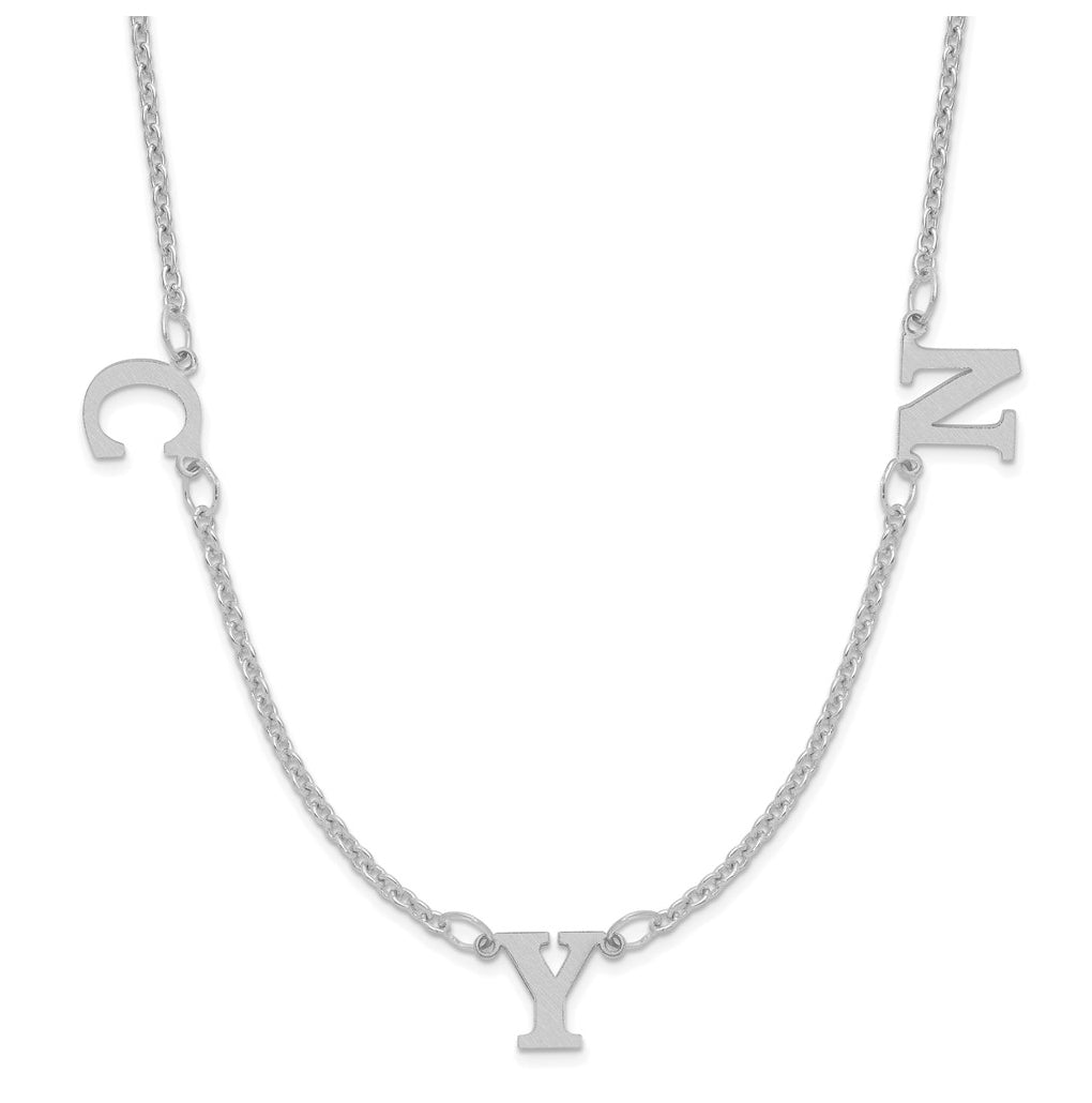 14K Yellow Or White Or Rose Gold Or Sterling Silver Gold Plated Satin Initial Necklace