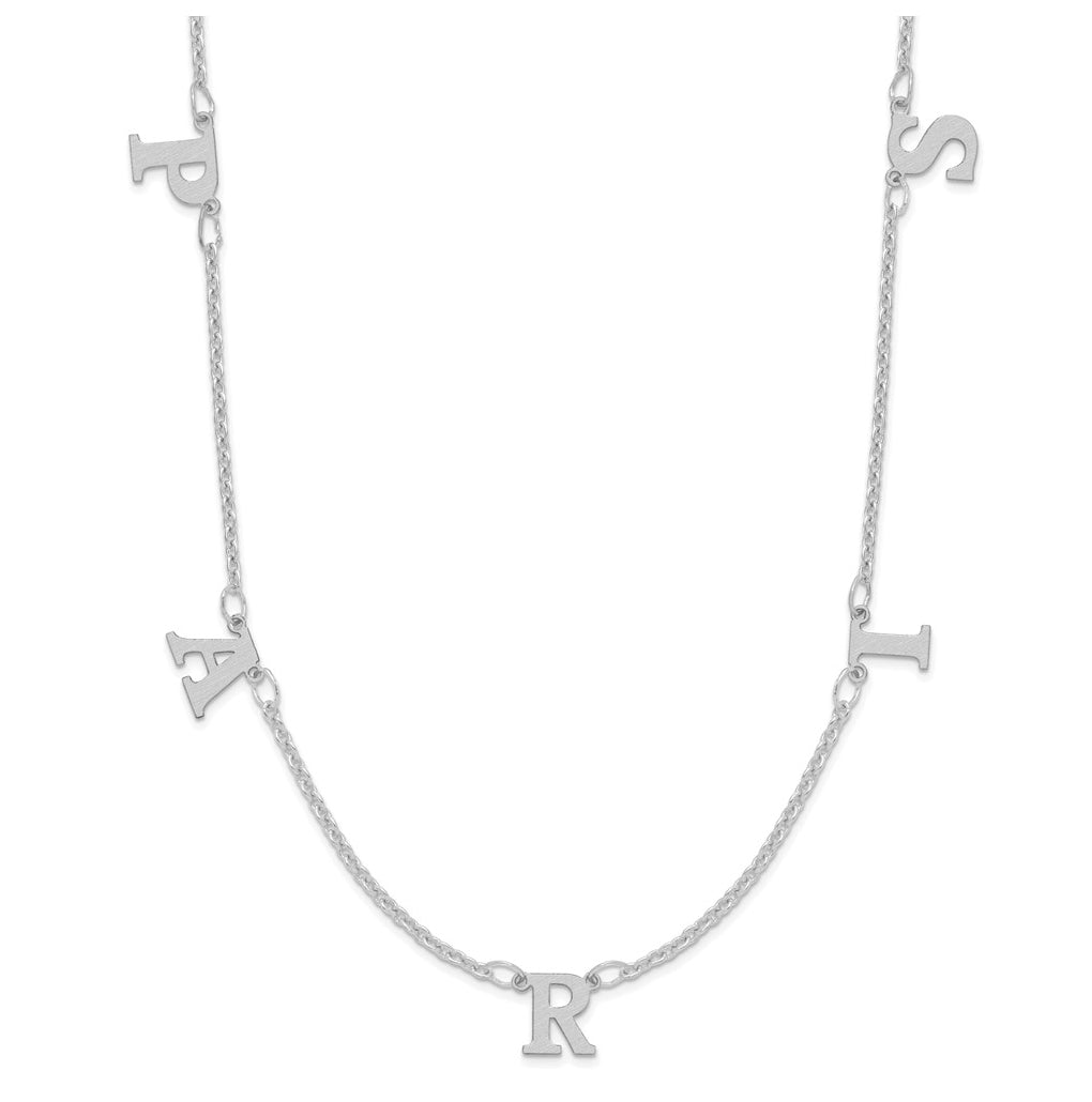 14K Yellow Or White Or Rose Gold Or Sterling Silver Gold Plated Satin Initial Necklace