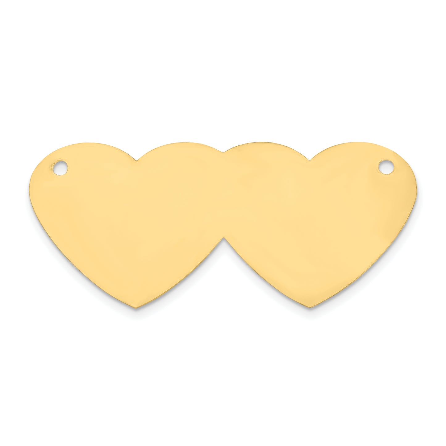 Sterling Silver Gold plated Double Heart Nameplate