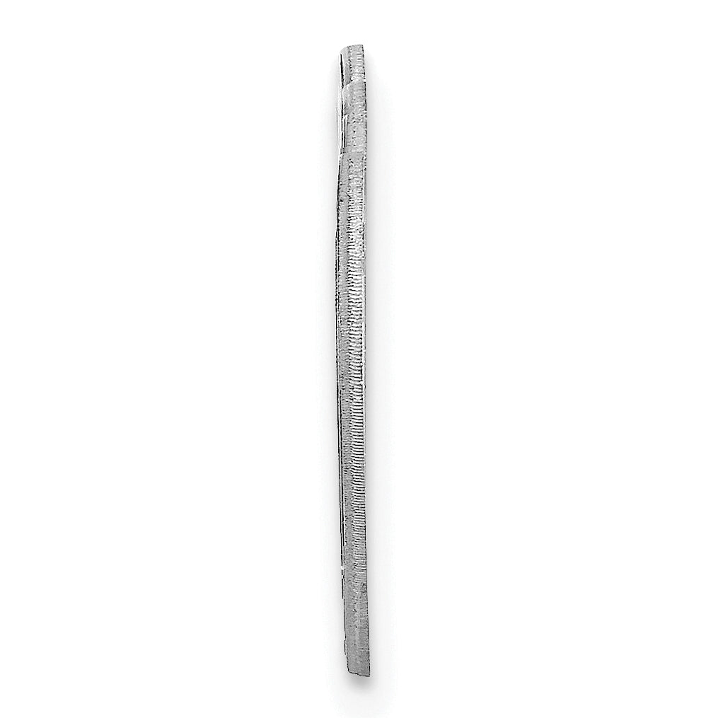 14K White Gold Double Heart Name Plate