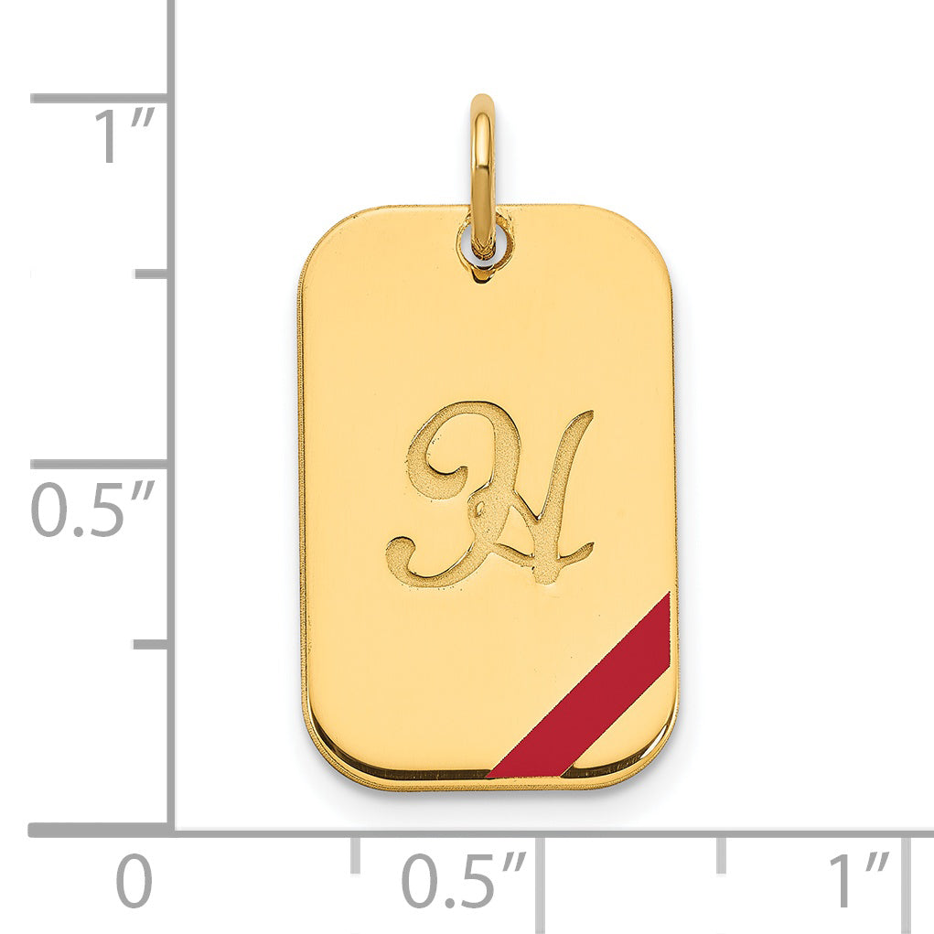 Sterling Silver Gold plated Dog Tag Enameled Charm