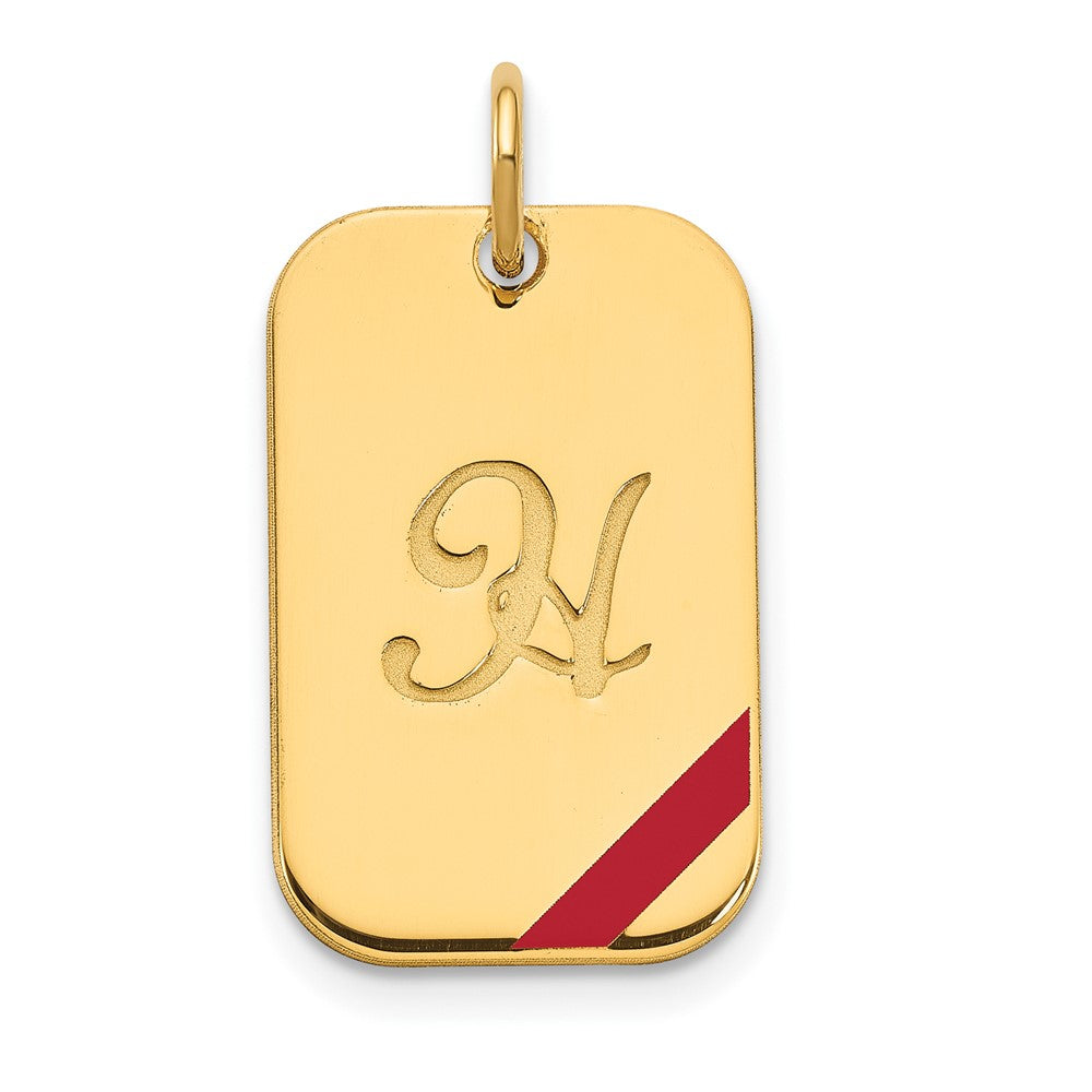 Sterling Silver Gold plated Dog Tag Enameled Charm