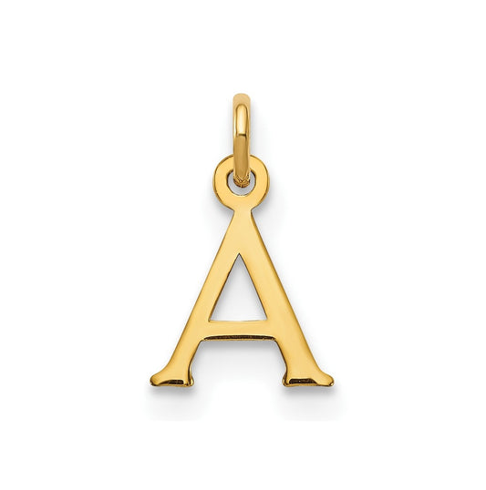 14K Yellow Gold Cutout Letter A Initial Pendant
