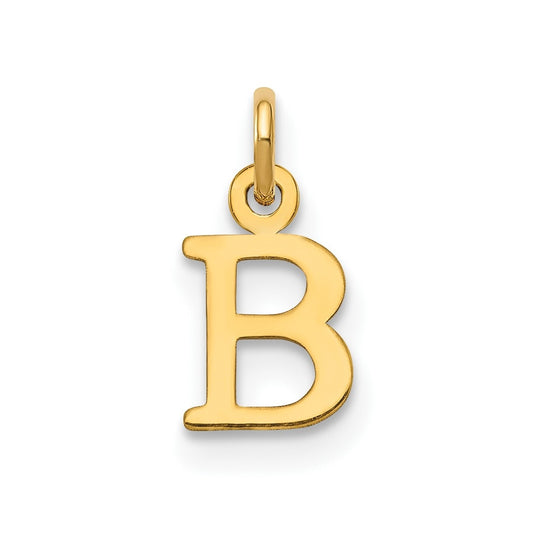 14K Yellow Gold Cutout Letter B Initial Pendant