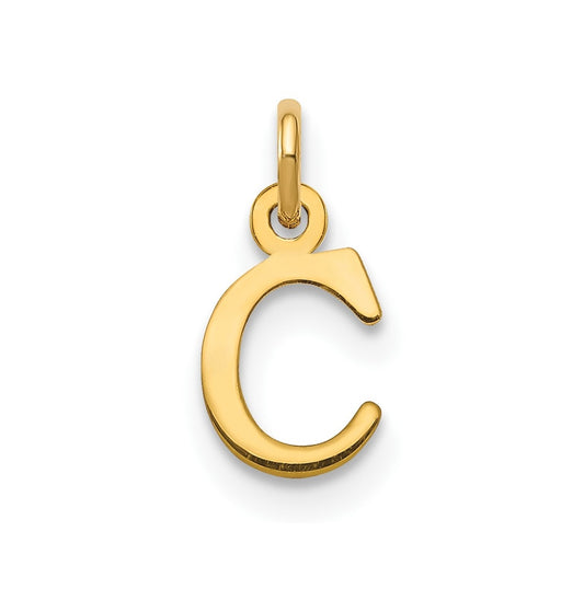 14K Yellow Gold Cutout Letter C Initial Pendant