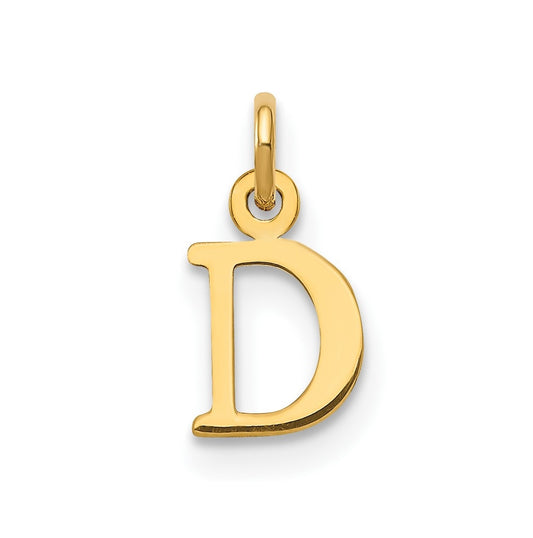14K Yellow Gold Cutout Letter D Initial Pendant