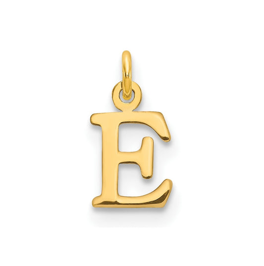 14K Yellow Gold Cutout Letter E Initial Pendant