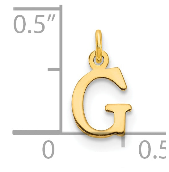 14K Yellow Gold Cutout Letter G Initial Pendant