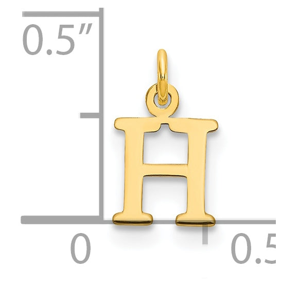 14K Yellow Gold Cutout Letter H Initial Pendant