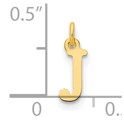 14K Yellow Gold Cutout Letter J Initial Pendant