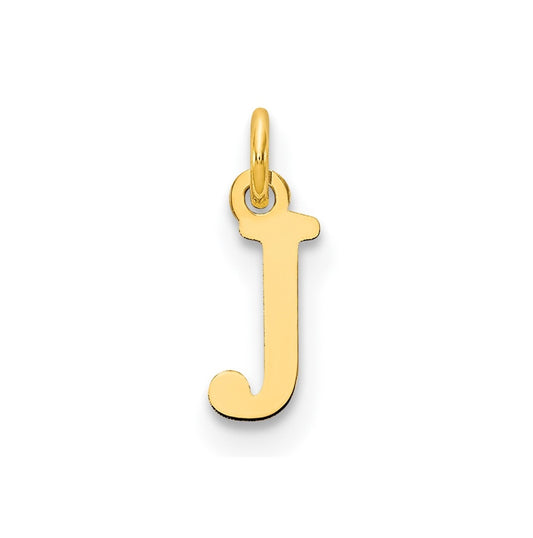 14K Yellow Gold Cutout Letter J Initial Pendant