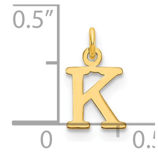 14K Yellow Gold Cutout Letter K Initial Pendant