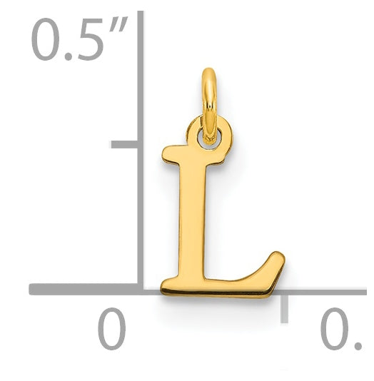 14K Yellow Gold Cutout Letter L Initial Pendant