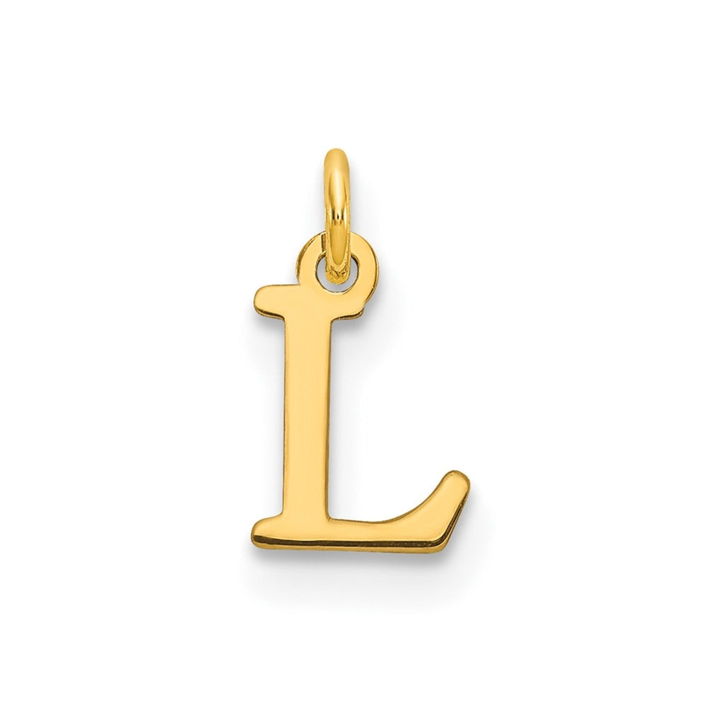 14K Yellow Gold Cutout Letter L Initial Pendant