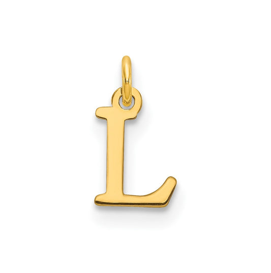 14K Yellow Gold Cutout Letter L Initial Pendant