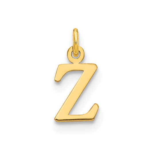 14K Yellow Gold Cutout Letter Z Initial Pendant