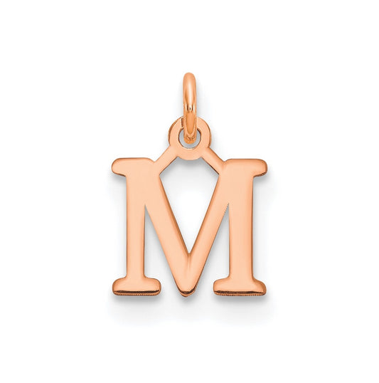 14k Rose Gold Cutout Letter M Initial Pendant