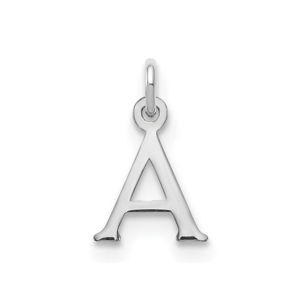 10K White Gold Cutout Letter A Initial Charm
