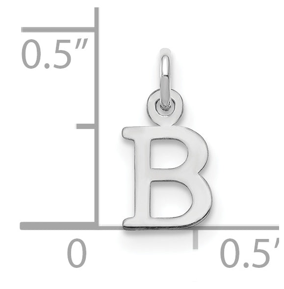 Sterling Silver Rhodium plated Letter B Initial Charm